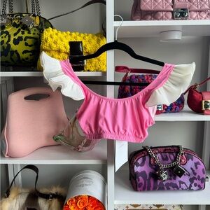 Sleeper Pink Ruffled Crop Top 🎀